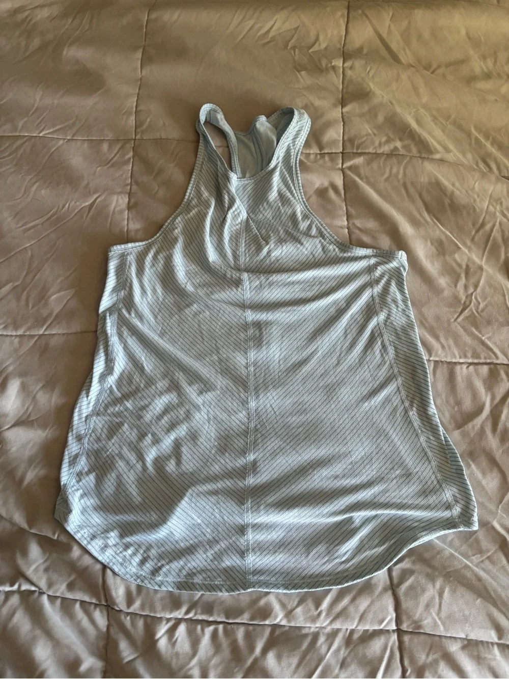 lululemon athletica Pale Blue Striped Racerback Tank
